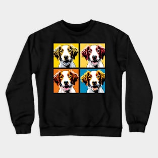 Pop Retro Brittany Art Painting - Cute Puppy Crewneck Sweatshirt
